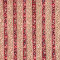 Braquenie Le Grand Corail Rayure 14 Chemins Rouge Fond Creme Fabric B081B001