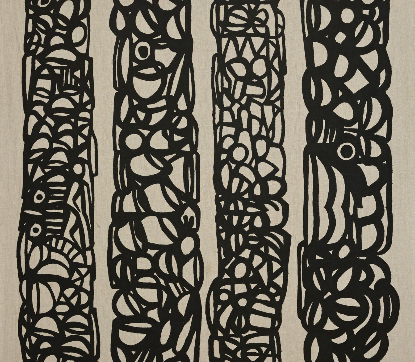 Pierre Frey Totem Noir Fabric F3374001