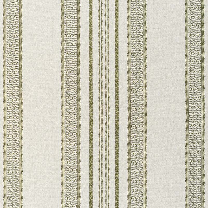 Jasper Indian Garden Stripe Green Fabric Sample JO 1022