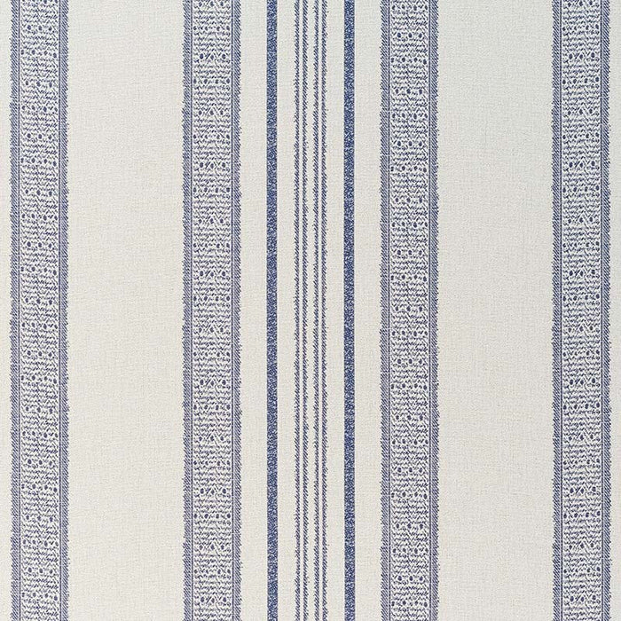 Jasper Indian Garden Stripe Indigo Fabric Sample JO 1024