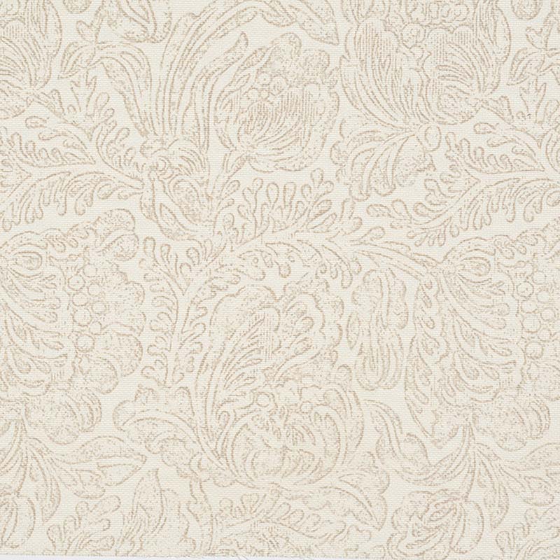 Jasper Woodblock Flower Beige Fabric Sample JO 2000