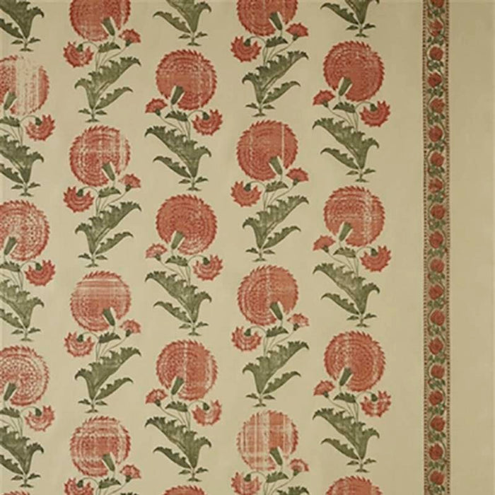 Jasper Indian Flower Orange Fabric Sample JP-1017