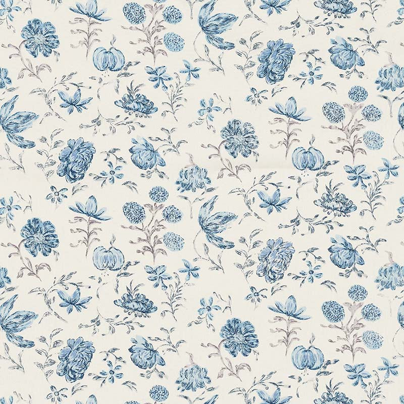 Jasper Blenheim Sprig Swiss Blue Fabric Sample JP 1902