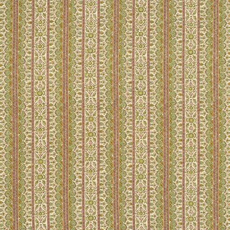 Jasper Jammu - Hemp Mint/Coral on Lt. Tea Stain Fabric Sample JP-3907