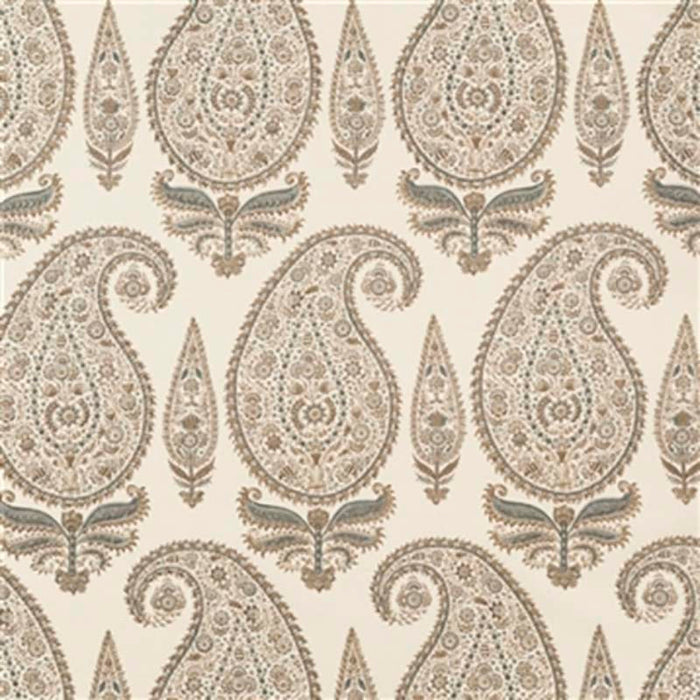 Jasper Kashimir - Hemp Taupe Teal Fabric Sample JP-4625
