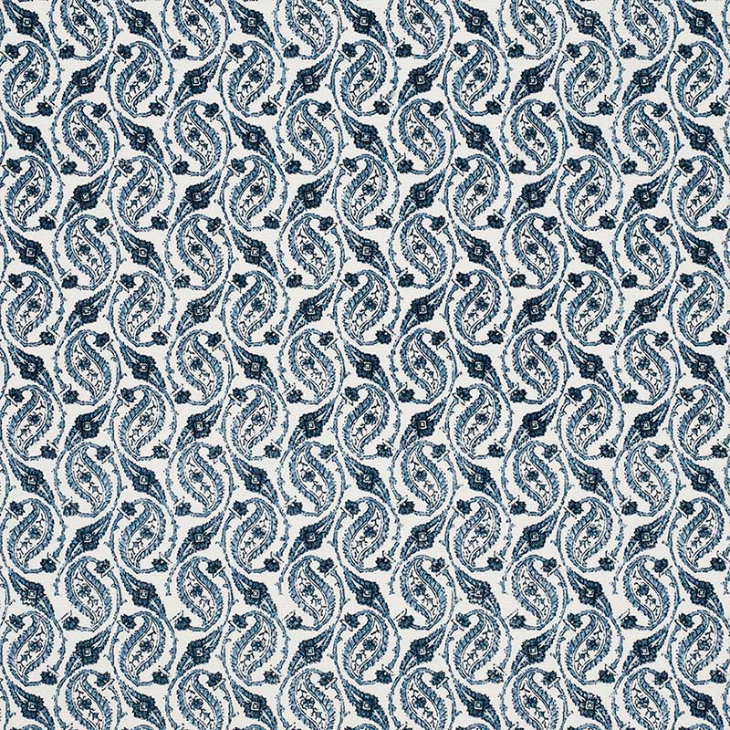 Jasper Gainsborough Paisley Ocean Blue Fabric Sample JP 7231