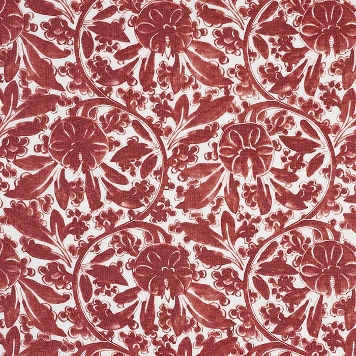 Jasper Pagoda Vine Red Fabric Sample JP 7244