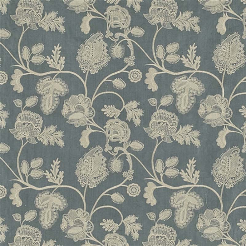 Jasper Chennai Cream on Blue Fabric Sample JW-7422