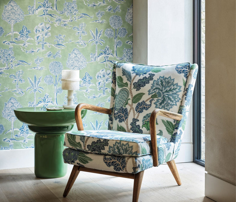 Osborne & Little Karuna Apple / Denim Wallpaper Sample W8033-01