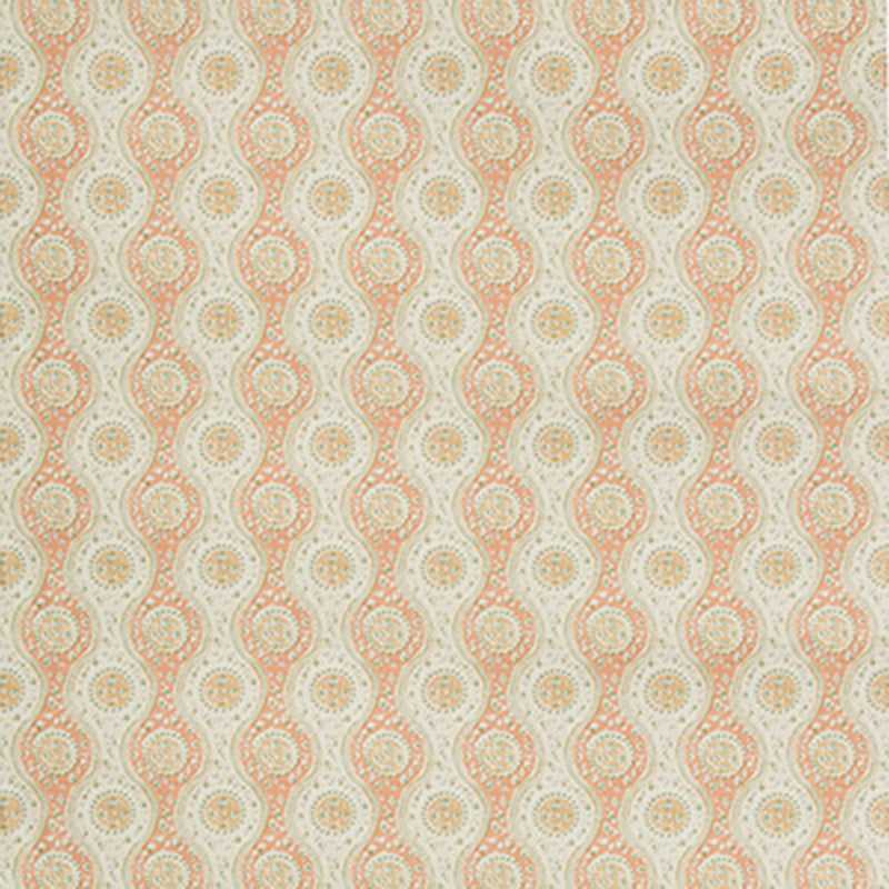 Brunschwig & Fils Nadari Print Peach/Gold Fabric Sample 8019129.124.0