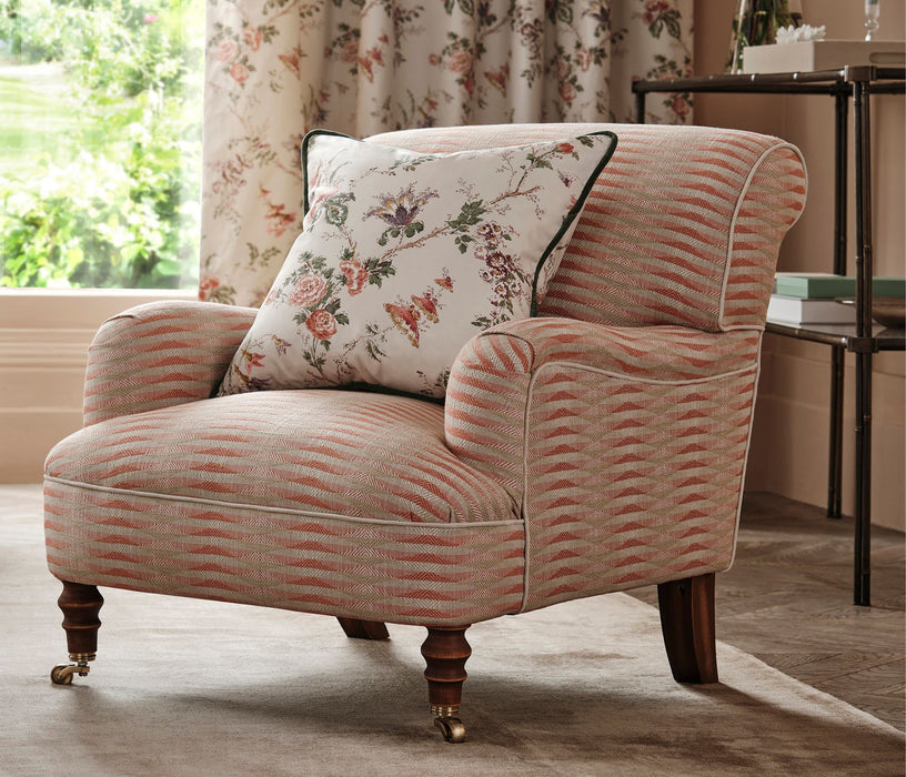Nina Campbell Kingham Coral/Beige Fabric NCF4615-02
