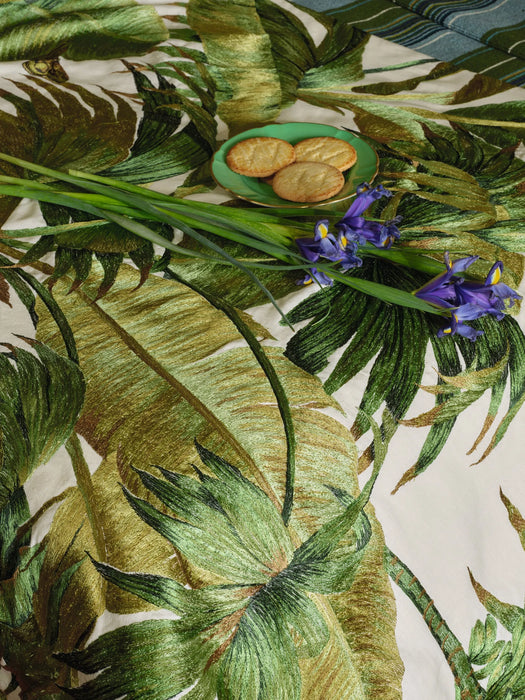 Pierre Frey Bananier broderie Olive Fabric Sample O7962001