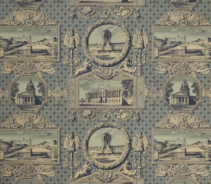 Marvic Textiles Les Vues De Paris Blue Wallpaper W0623-2