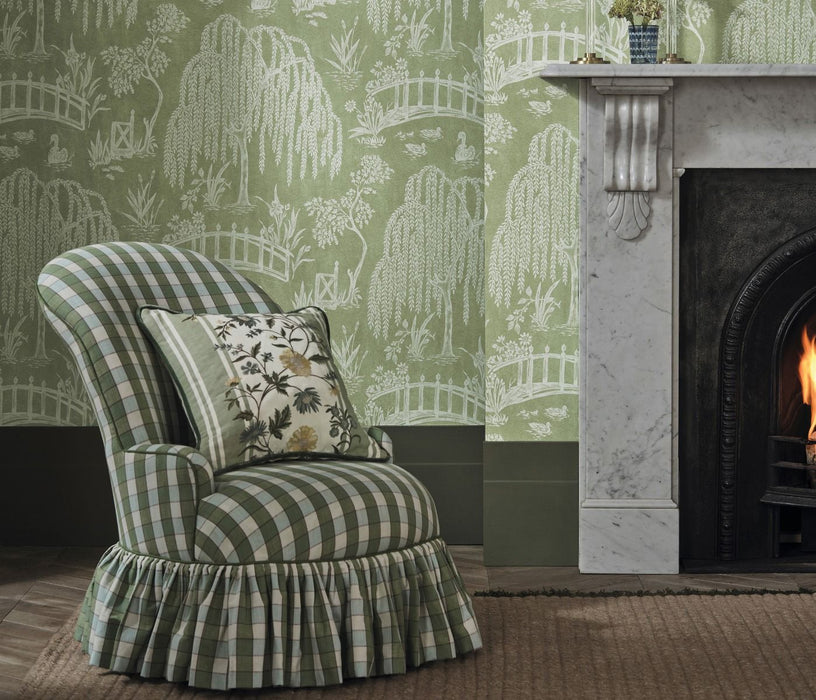 Nina Campbell Les Saules Turquoise / Teal Wallpaper Sample NCW4595-02