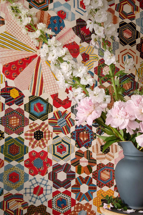 Pierre Frey Quilt Multicolore Wallpaper Sample FP224001