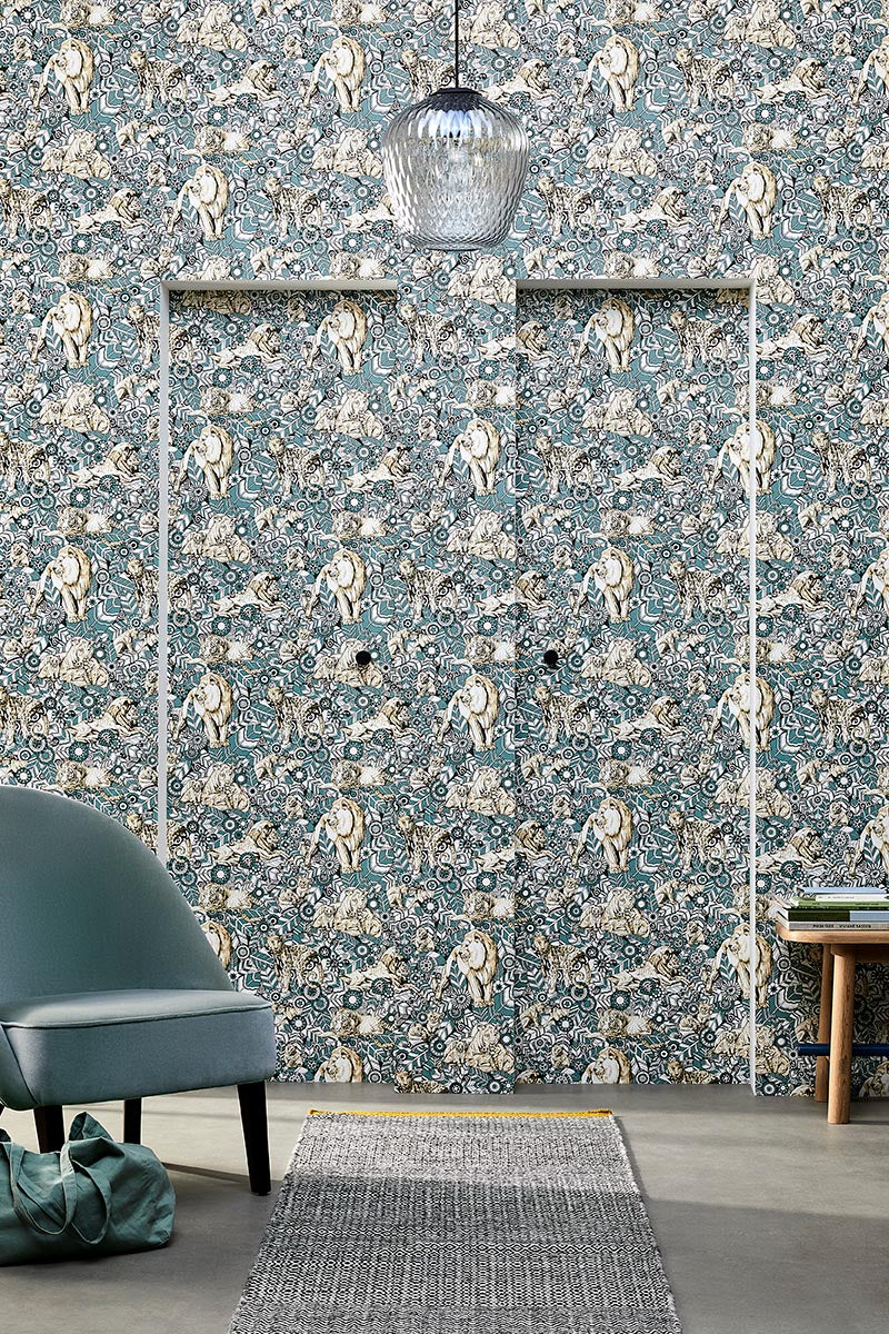 Le Manach Les Lions Rouge Fabric Sample L3636001