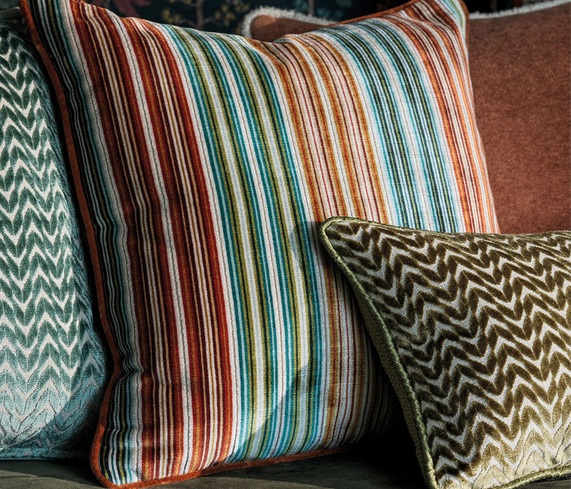 Osborne & Little Molina Teal / Terracotta Fabric F7993-01