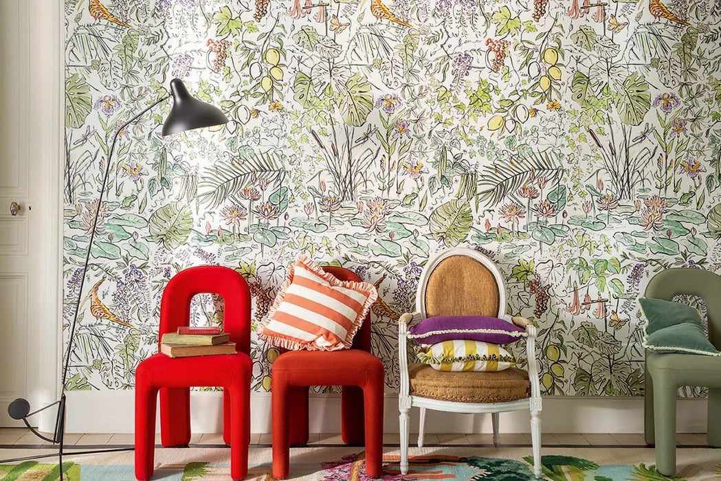 Pierre Frey Flore Fusain Wallpaper FP089001