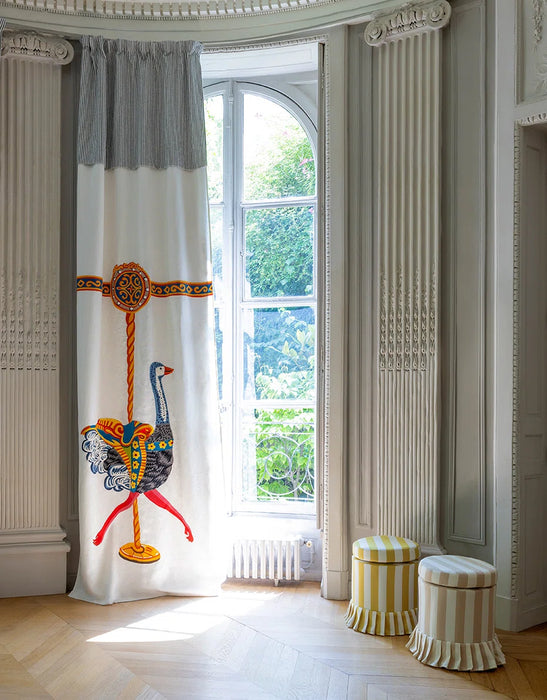 Pierre Frey L'Autruche Du Carrousel Multicolore Fabric Sample F4070001