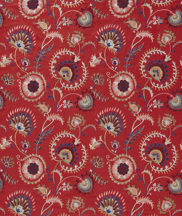 Nina Campbell Mandana Red / Blue / Multi Fabric Sample NCF4560-02