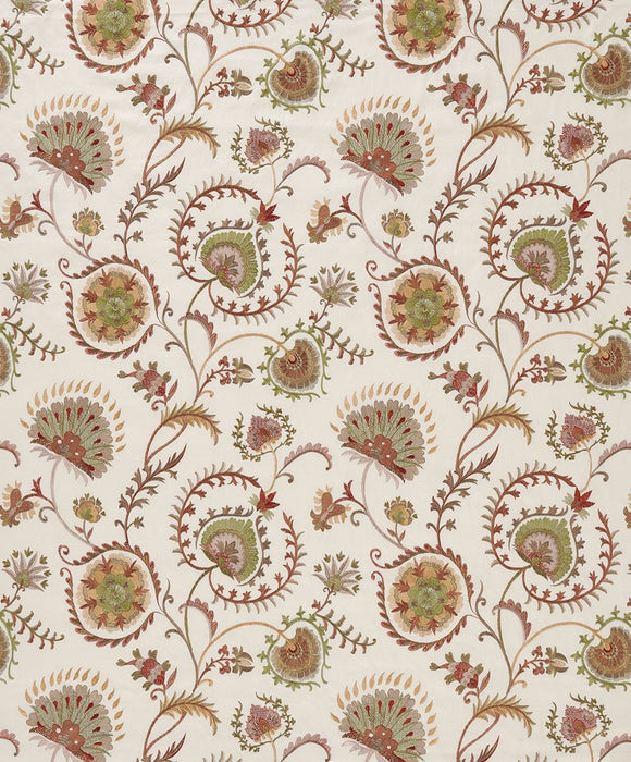 Nina Campbell Mandana Sage / Russet / Ivory Fabric Sample NCF4560-03