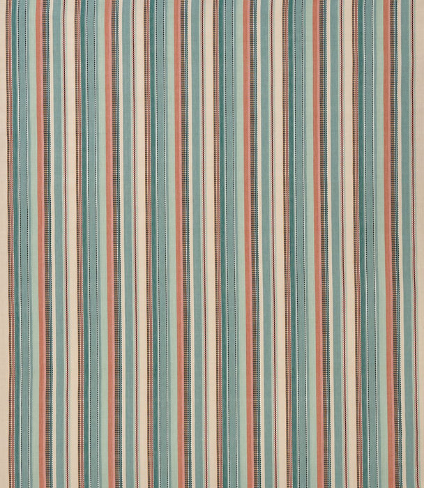 Nina Campbell Nehir Aqua / Coral Fabric Sample NCF4561-04