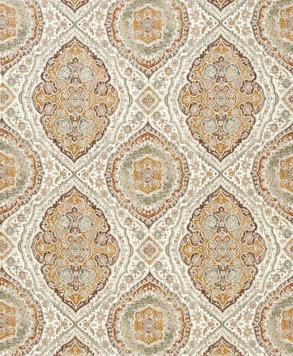 Nina Campbell Karabali Ochre / Eucalyptus Fabric NCF4562-02
