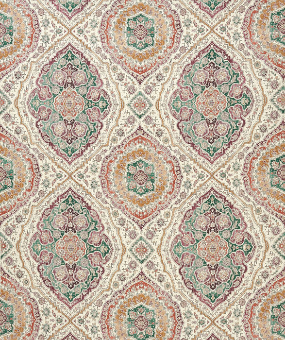 Nina Campbell Karabali Jade / Amethyst / Amber Fabric Sample NCF4562-03