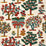 Nina Campbell Fener Grove Green / Coral / Gold Fabric NCF4563-01