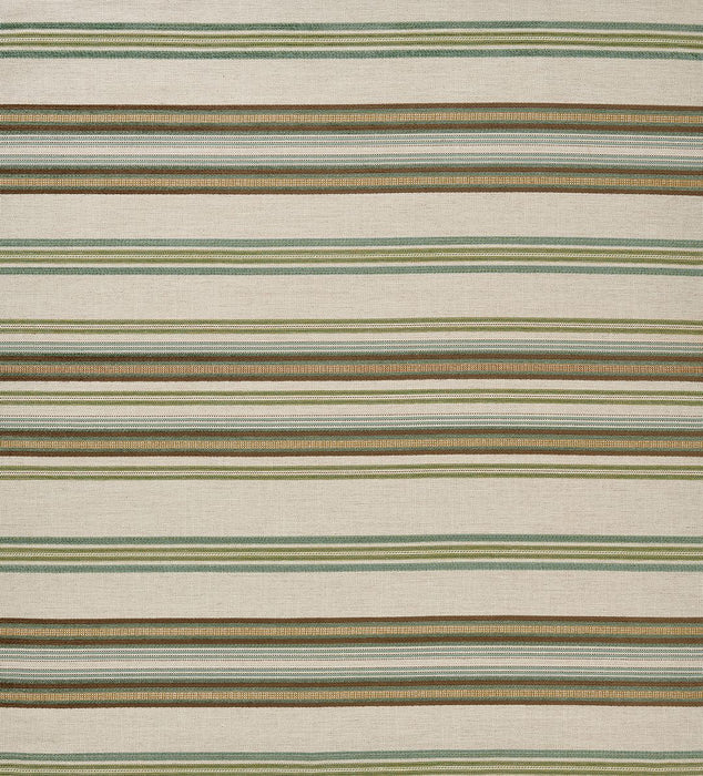 Nina Campbell Farnaz Stripe Aqua / Green / Taupe Fabric NCF4564-02