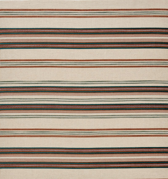 Nina Campbell Farnaz Stripe Teal / Russet Fabric Sample NCF4564-03
