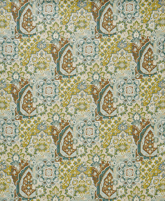 Nina Campbell Paridaiza Aqua / Green Fabric Sample NCF4565-02