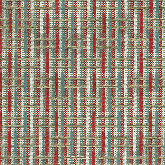 Nina Campbell Altana Red / Aqua Fabric NCF4573-02