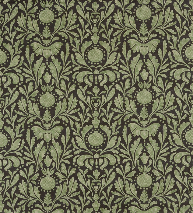 Nina Campbell Castellane Green / Chocolate Fabric Sample NCF4580-02