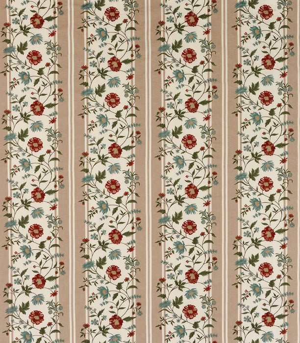 Nina Campbell Colmar Beige / Russet / Teal Fabric Sample NCF4581-01