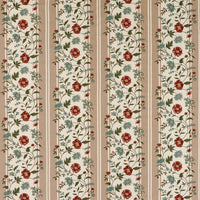 Nina Campbell Colmar Beige / Russet / Teal Fabric NCF4581-01