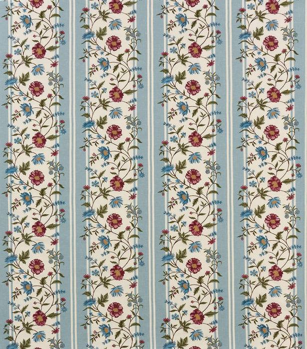 Nina Campbell Colmar Blue / Mulberry / Olive Fabric NCF4581-03