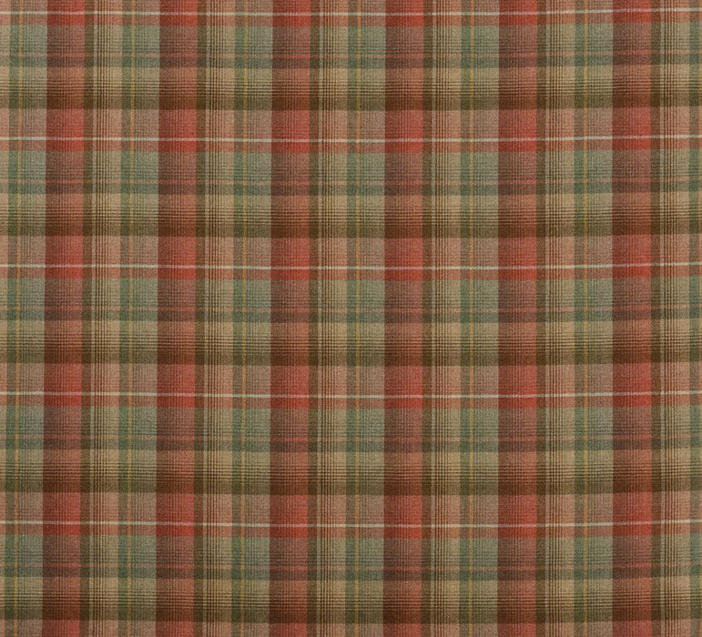 Nina Campbell Flavigny Coral / Sage Fabric Sample NCF4584-01