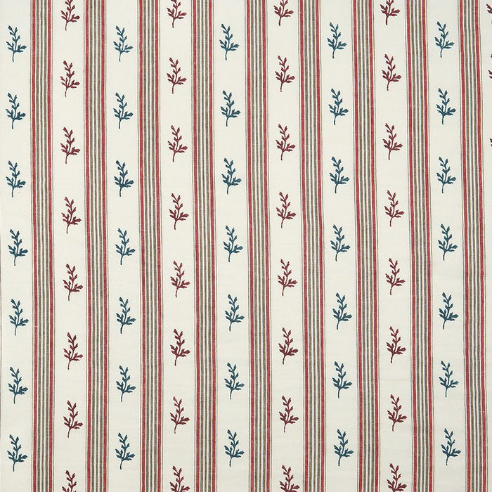 Nina Campbell Anduze Red / Teal Fabric Sample NCF4586-01
