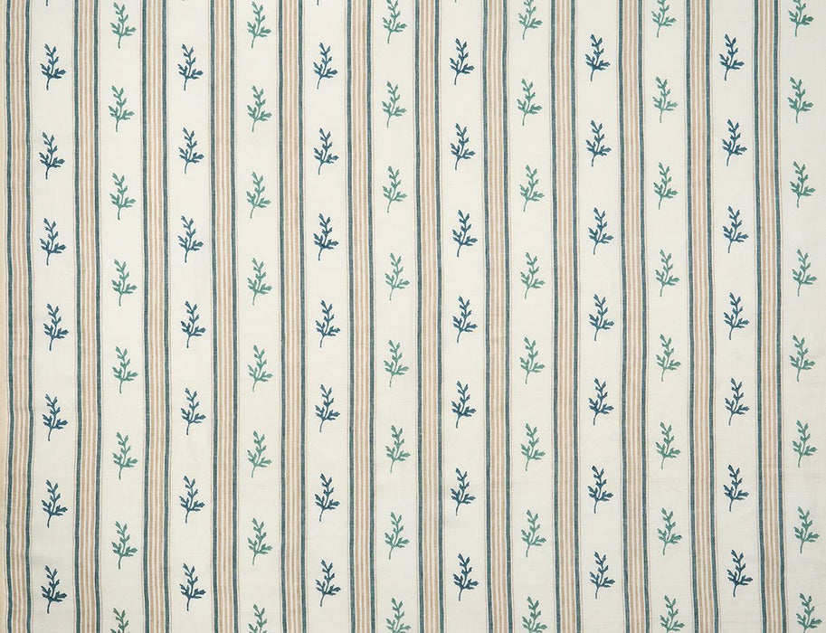 Nina Campbell Anduze Aqua / Beige Fabric NCF4586-04