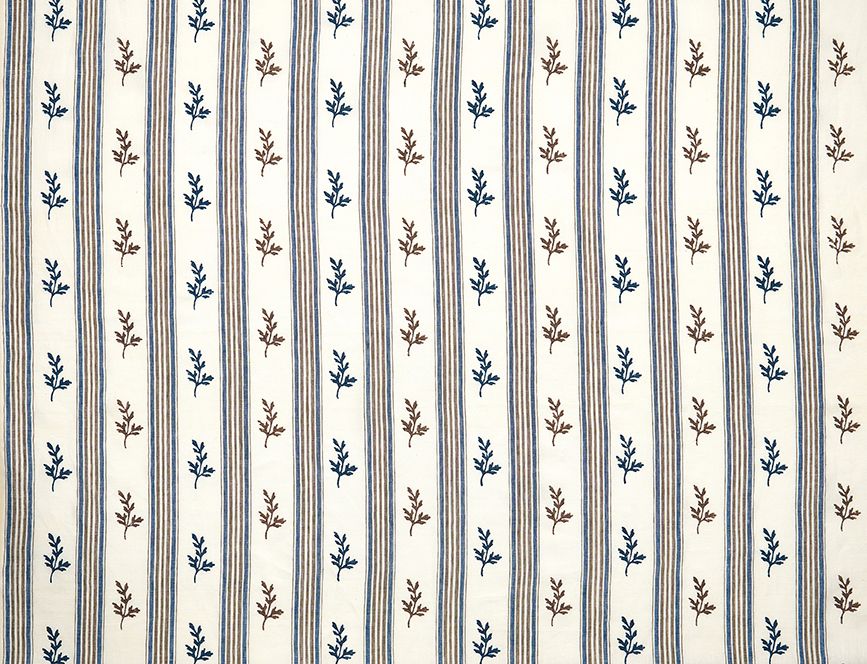 Nina Campbell Anduze Blue / Chocolate Fabric Sample NCF4586-05