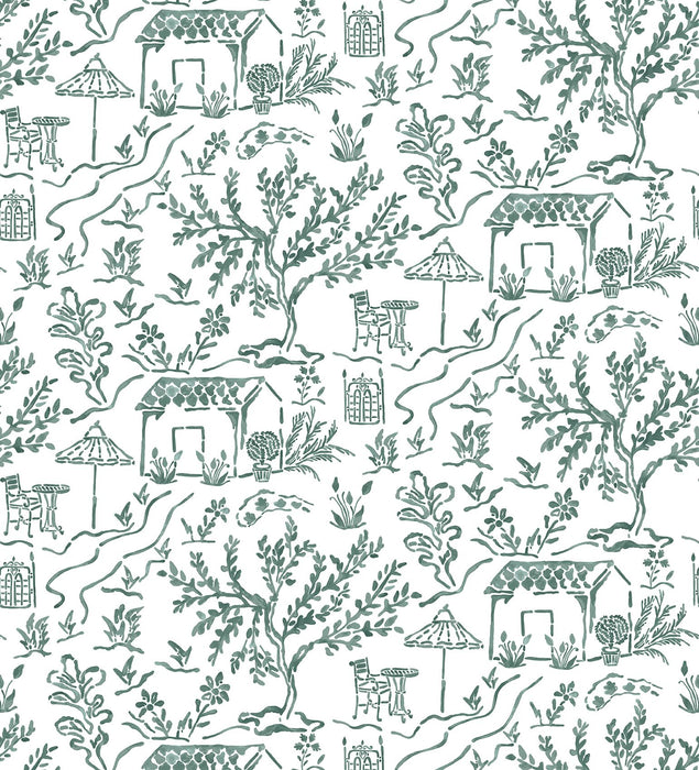 Nina Campbell La Quintinie Teal Fabric NCF4588-03