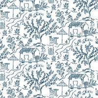 Nina Campbell La Quintinie Indigo Fabric NCF4588-04