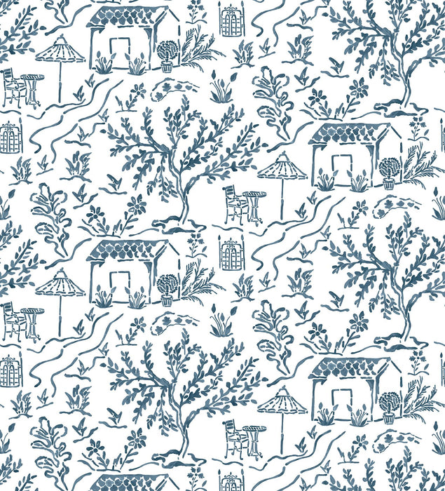 Nina Campbell La Quintinie Indigo Fabric Sample NCF4588-04