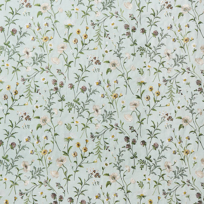 Nina Campbell Snowshill Meadow Aqua/Yellow/Taupe Fabric Sample NCF4600-03