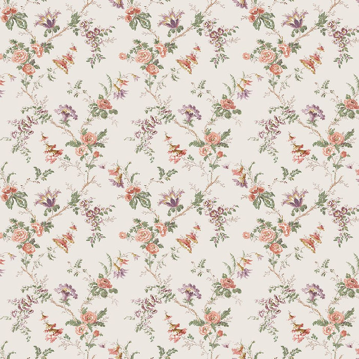 Nina Campbell Boscobel Coral/Green Fabric NCF4602-02