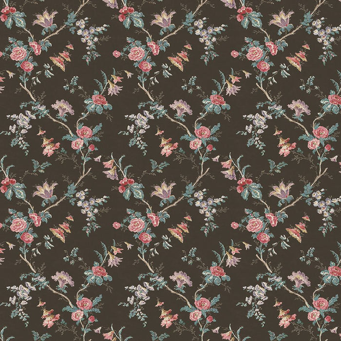 Nina Campbell Boscobel Chocolate/Rose Fabric NCF4602-03