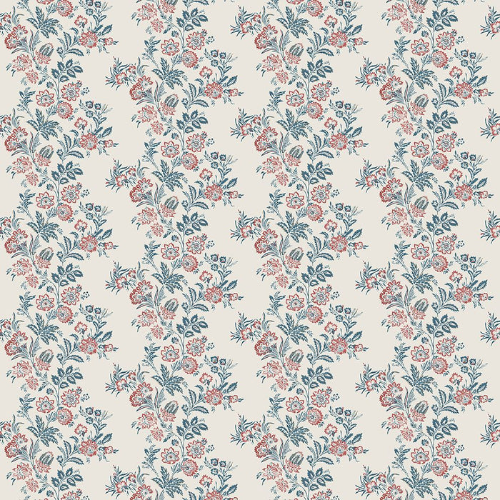 Nina Campbell Bibury Indigo/Red Fabric NCF4604-01