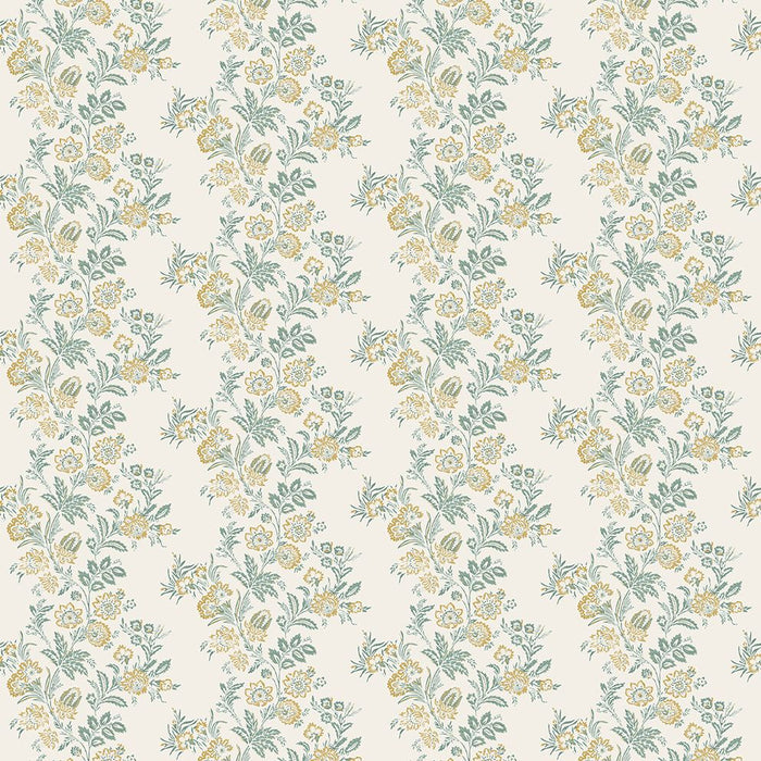 Nina Campbell Bibury Teal/Ochre Fabric NCF4604-05