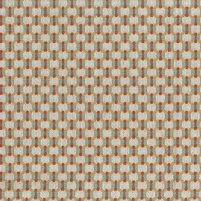 Nina Campbell Loveden Ochre/Coral Fabric Sample NCF4610-02